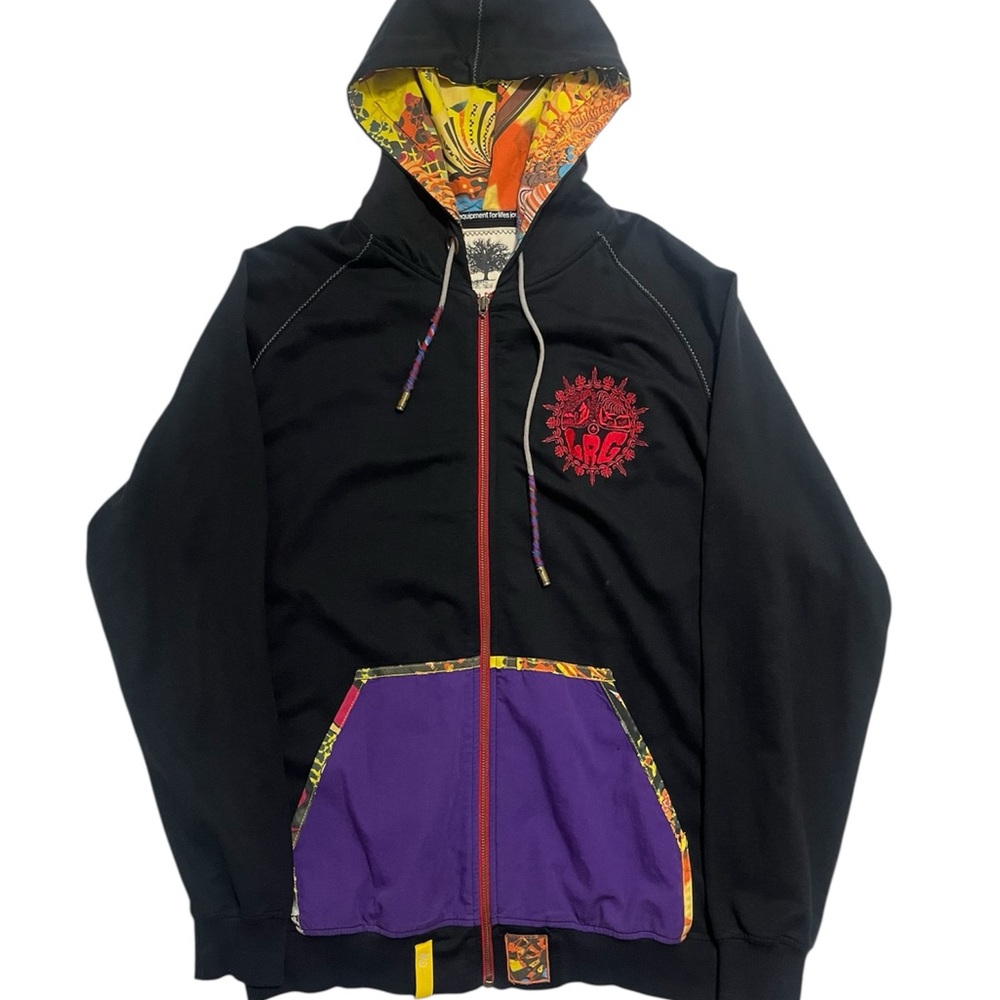 Lrg Black and Purple Lightweight Hooded Jacket